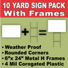 BLANK YARD SIGNS White LARGE 10 PACK with H-Stakes DIY~Sign Kit FREE SHIPPING