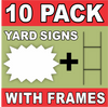 BLANK YARD SIGNS 10 PACK White Starburst LARGE with H-Stakes DIY~Sign Kit FREE SHIPPING