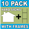 BLANK YARD SIGNS 10 PACK White LARGE House Shaped with H-Stakes DIY~Sign Kit FREE SHIPPING