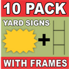 BLANK YARD SIGNS 10 PACK Yellow Starburst LARGE with H-Stakes DIY~Sign Kit FREE SHIPPING