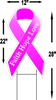 Breast Cancer Faith Hope Love Large 22"x 12" Outdoor Ribbon Shaped Yard Sign FREE SHIPPING