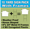 BLANK YARD SIGNS 10 PACK White LARGE House Shaped with H-Stakes DIY~Sign Kit FREE SHIPPING