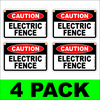 Caution Electric Fence (4 Pack)