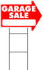 Garage Sale Yard Sale Rummage sale Yard Sign Arrow Shaped With Frame Starting at $8.95 FREE SHIPPING