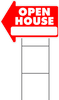 Open House Arrow Shape Yard Sign