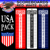 3 Pack Red, White, Blue Score keeper boards